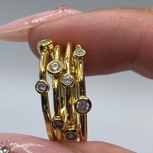 BaubleBar 18K Gold Ring Set Size 7.5